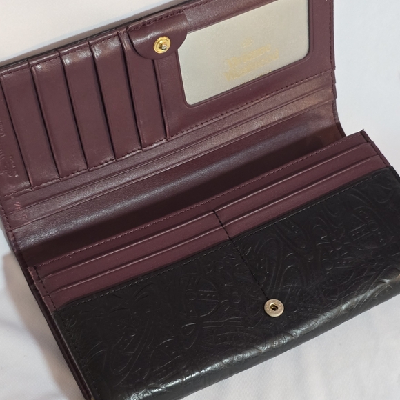 Vivienne Westwood Orb Fever Black Embossed Leather Continental Long Wallet - Picture 7 of 14